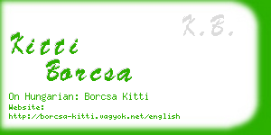 kitti borcsa business card